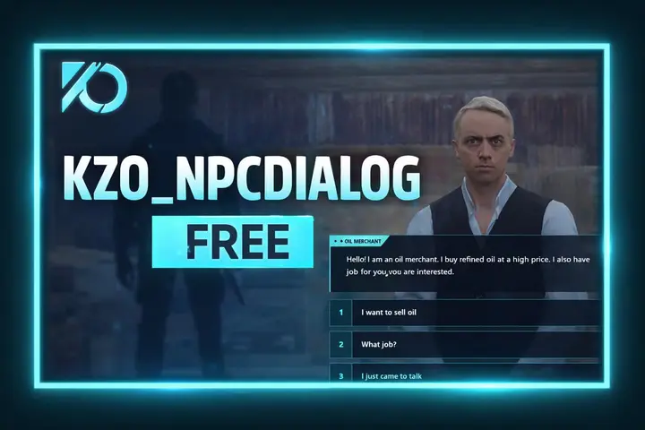 Preview of [FREE] [STANDALONE] kzo_npcdialog | FiveM NPC Dialogue System | Talk To NPC | KzO Exclusives