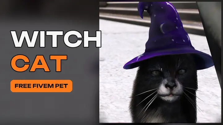 Preview of [FREE] Witch Cat – FiveM Halloween cat pet that follows you, you can pet it and carry it