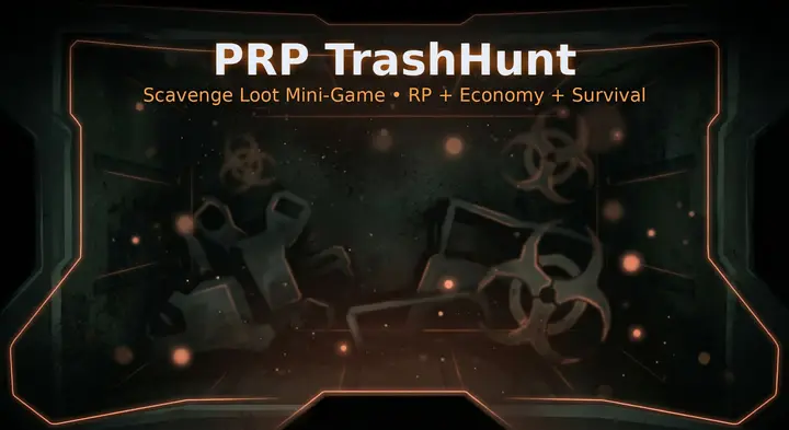 Preview of [FREE][QBOX/QBCORE/ESX] PRP TrashHunt, scavenging mini game with score-based loot, rep progression, and survival loops