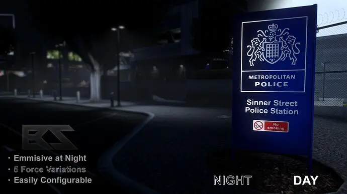 Preview of (Customizable) Metropolitan Police Sign Post [Prop] [Customizable]