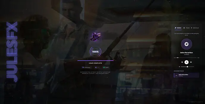 Preview of [FREE] [Standalone] JulesFX - Modern Glassmorphic Loading Screen | Qbox,Qb,Esx & FiveM