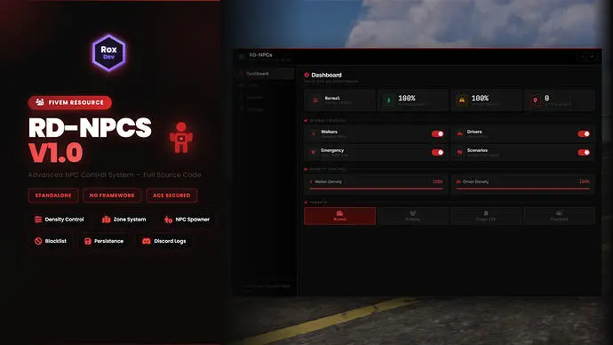 Preview of RD NPCs V1.0 - Advanced NPC Control System | Density | Zones | Spawner | Blacklist | Discord Logs