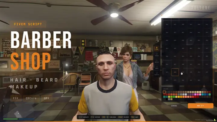 Preview of FREE Barbershop NUI | ESX / QBCore / QBOX / STANDALONE