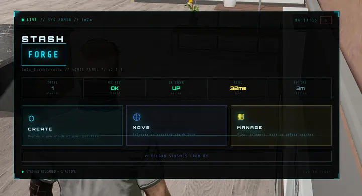 Preview of [FREE] [QBOX] [QBCORE] Live stash creator 
