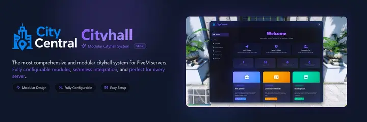 Preview of CityCentral CityHall (Job Center, Licenses (Theoretical & Practical), Advertisements, Marketplace, Newspaper and more)