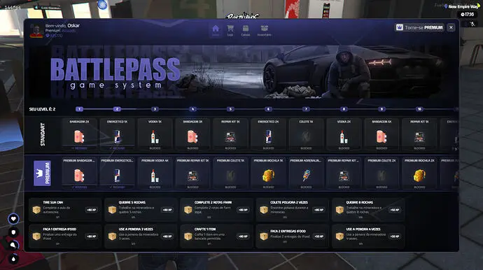 Preview of [FREE] Crabo Battle Pass | vRP, ESX, QBCore & QBox | Premium Rewards, Store, Boxes & Tasks