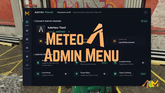 Preview of [Free] Meteo Admin Menu - Simple Admin menu for your QBox