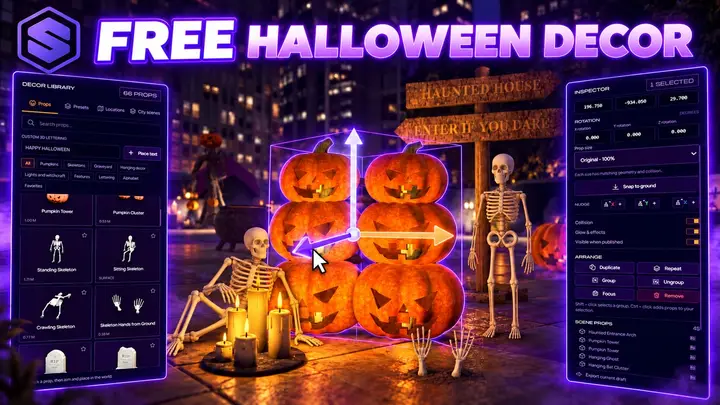 Preview of [FREE] SOLID Halloween Decor – 66 Props, Presets & City Scenes | QBCore, Qbox & ESX