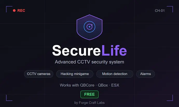 Preview of [FREE] SecureLife - Advanced CCTV Security System | Camera Hacking · Motion Detection · Alarms
