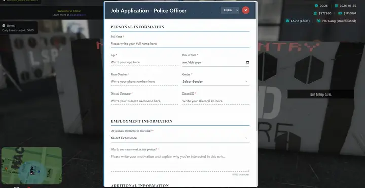 Preview of FREE Job Application System