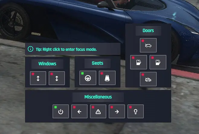 Preview of [Free] [Standalone] Vehicle Control Menu | Heavily Inspired