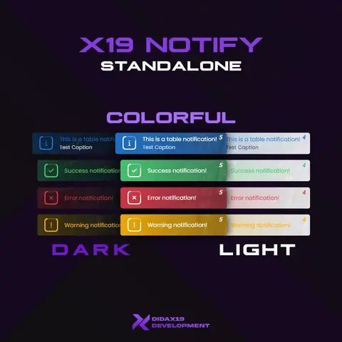 Preview of [STANDALONE | FREE] X19 Notify | Advanced FiveM Notification System