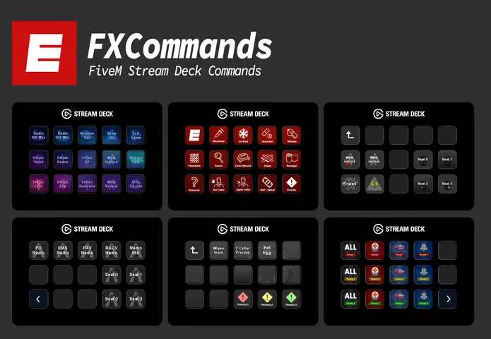 Preview of FXCommands - Stream Deck Plugin for FiveM