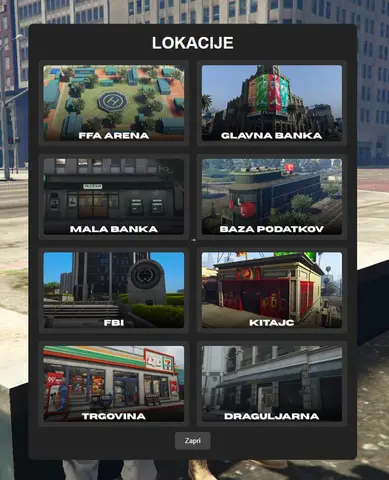 Preview of ESX FFA Teleport Menu