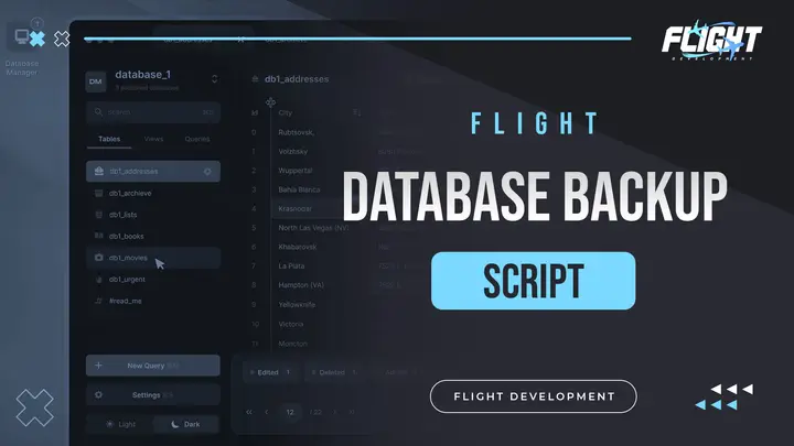 Preview of Flight Database Backup