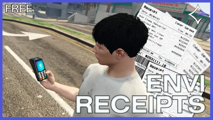 Preview of [FREE] [ESX/QB-CORE] Envi-Receipts - A Realistic Receipt System Using Inventory Metadata, Custom UI, Custom Prop and more!