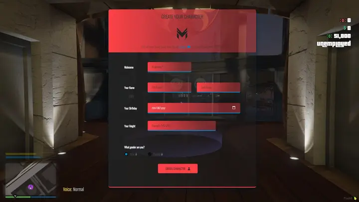 Preview of [Free] [Release] esx_identity reskin - new desgin