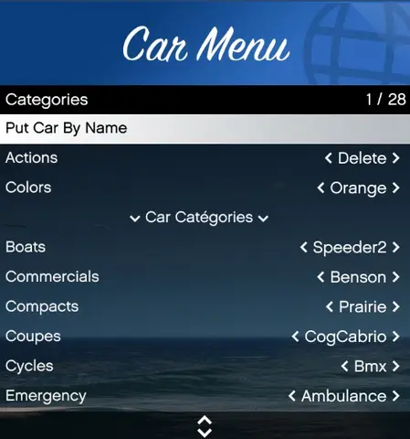 Preview of [Free] Menu Car RageUI