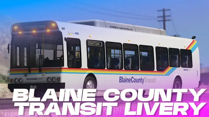 Preview of [FREE] Blaine County Transit Bus Livery (High Quality, 4K)