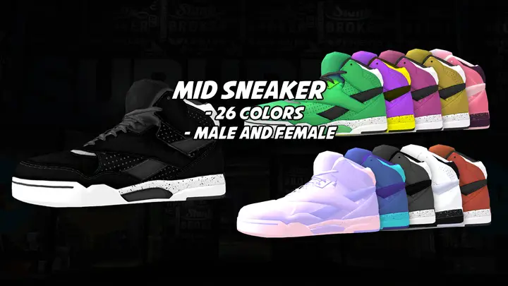 Preview of Unisex Mid Top Sneaker - Addon Clothing