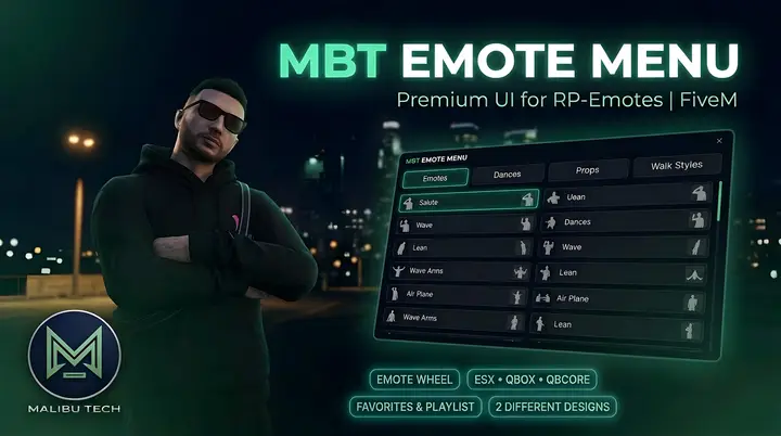 Preview of [FREE] MBT Emote Menu — Premium NUI for rpemotes-reborn