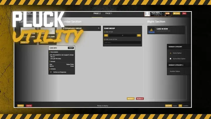 Preview of PLUCK - Predefined LUA UI Component Kit