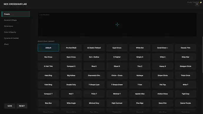 Preview of [FREE] Nex Crosshair | Advanced FiveM Crosshair System | 100 Presets