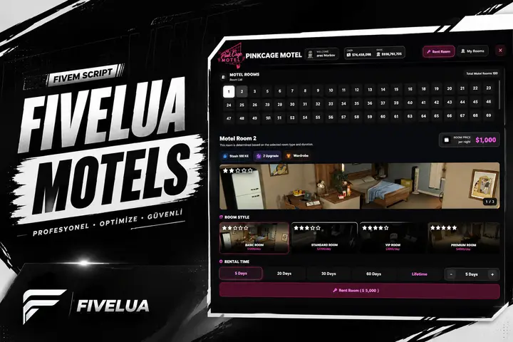 Preview of [FREE] FiveLua Motels — Advanced Motel System Free