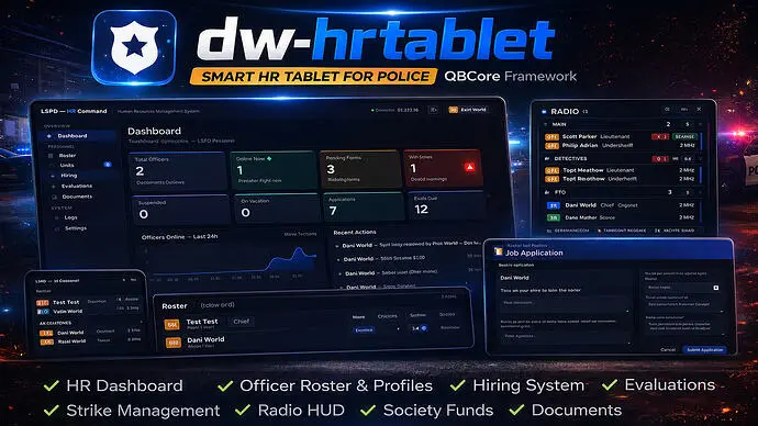 Preview of [QBCore] - Advanced Police HR Tablet - Free