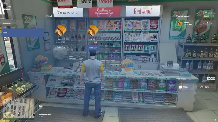 Preview of Shopping script with custom UI and Job lock