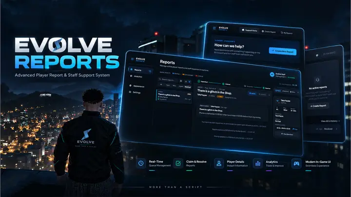 Preview of [FREE] EVOLVE Reports | Advanced Report & Staff Moderation System [ESX/QBCore/Qbox/Standalone]