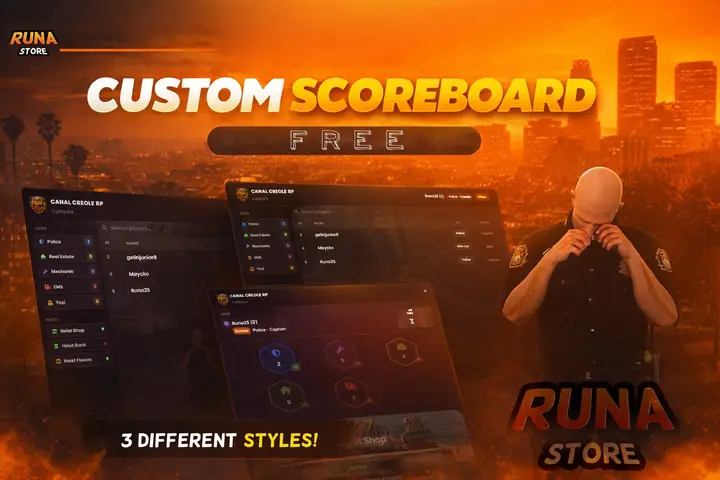 Preview of [FREE] Scoreboard with 4 styles (ESX, QBcore)