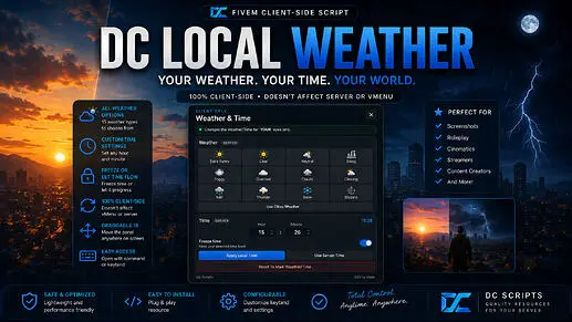 Preview of [FREE] Dc-Scripts | Client-Sided Weather & Time | Standalone