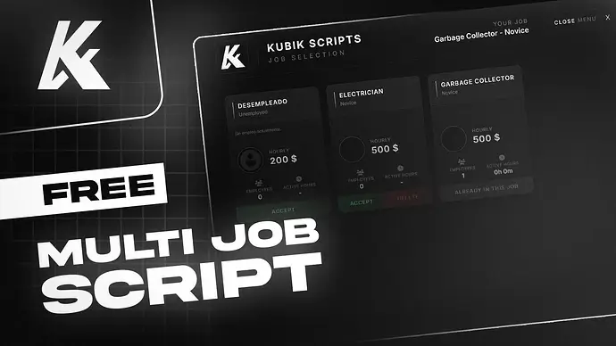 Preview of [FREE] Kubik MultiJob | Multi Job System | Duty System