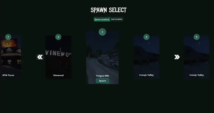 Preview of Bw-Spawn | Simple spawn selector with Dark Theme Ui Design