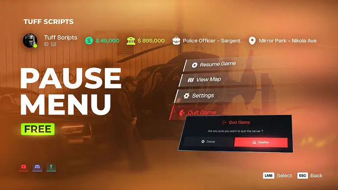Preview of [FREE] Tuff Pause Menu