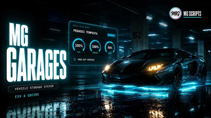 Preview of [FREE] MG Garages — Garage System for FiveM | ESX & QBCore