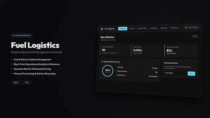 Preview of Fuel Logistics | LumaNode Studios Fuel [Qbox / ESX]