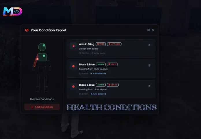 Preview of [Free] Health Conditions | MetaDen Scripts