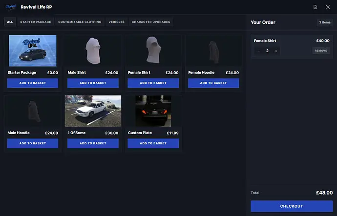 Preview of [ESX/QBX/QBCore] Ingame Tebex Store