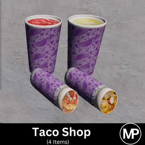 Preview of [FREE] Taco Shop Burrito & Slushie Props