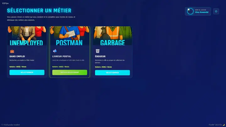Preview of 🎮 [FREE] RPSync Job Center - Modern UI | Multilingual | Level System