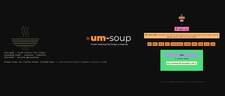 Preview of [UM-SOUP] Clothing File Finder or Matcher