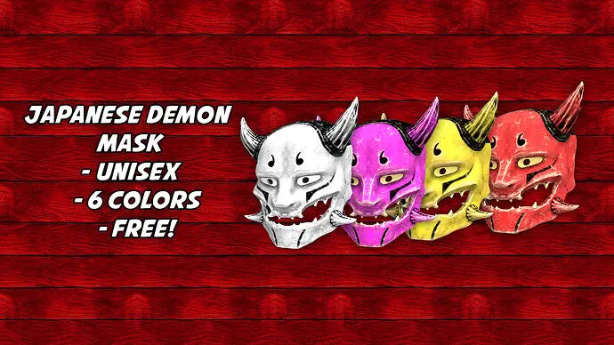 Preview of Japanese Demon Mask - Addon Clothing